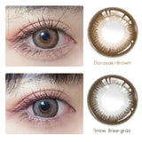 Gaeaspace  -  2pcs/pair Natural Lenses with Diopters Contact Lenses for Eyes Eye Contacts Color Lens Eyes Yealy Use (DIA:14.5mm)