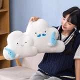 Gaeaspace  -  Kawaii Pillow Cloud Cartoon Sun Moon Raindrop Cloud Pillow Cushion Creative Happiness Cloud Family Plush Toy Sofa Home Decor