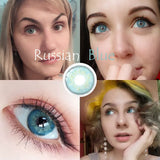 Gaeaspace  -  1 Pair Contact Lenses for Eyes Color Contacts Dioptric With Prescription Russian Girls Series Blue Lense Brown Lense