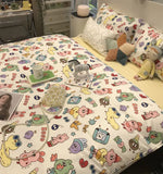 Gaeaspace  -  Cute cartoon bedding set kid teen,colorful single double cotton twin full queen home textile bed sheet pillow case quilt cover