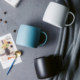 Gaeaspace  -  Simple Ceramic Mug Porcelain Matte Coffee Mug Creative Matte Pure Color Coffe Cugs Breakfast Milk Cup Coffee Set