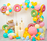 Gaeaspace  -  151 Pieces Of Macaron Pastel Latex Balloon Arched Wreath Set Donut Popcorn Foil Balloon Birthday Party Supplies Girl Decoration