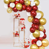 Gaeaspace  -  102 Pomegran Red,White Balloon Garland Arch Kit Gold Confetti Transparent Ballon For Wedding Girls Birthday Party Supplies