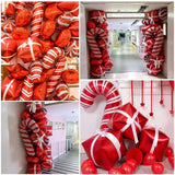 Gaeaspace  -  142 Pcs/set Christmas Red White Balloon Garland Arch kit Red Candy Gift Box Star Balloons Decoration Christmas Supplies