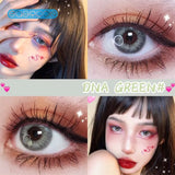 Gaeaspace  -  DNA Green Colored Contact Lenses soft for eyes small Beauty Pupil myopia prescription degree yearly natural new big