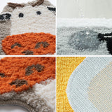 Gaeaspace  -  Cow Bathroom Mat Fluffy Flocking Carpet Bath Tub Side Anti Slip Rug Floor Pad Animal Doormat Home Kids Room Nursery Decor