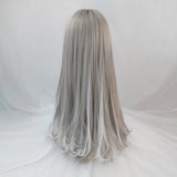 Gaeaspace  -  Women Long Synthetic Lolita Wig Gray Highlight Hanging Ear Dyeing Micro-Volume Wavy Cosplay Wigs