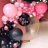 Gaeaspace  -  86pcs Black Pink Balloon Garland Arch Kit Rose Gold Metallic Balloons Birthday Party Wedding Baby Shower Graduation Decoration