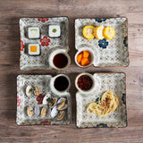 Gaeaspace  -  Ceramic Dish Dumplings Bowl Sushi Plate with Sauce Dish Kitchen Tableware Dinner Plates Dessert Cake Fruit Plate Tray