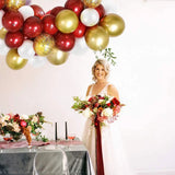 Gaeaspace  -  102 Pomegran Red,White Balloon Garland Arch Kit Gold Confetti Transparent Ballon For Wedding Girls Birthday Party Supplies