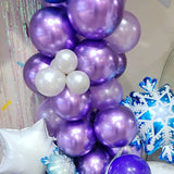 Gaeaspace  -  121pcs Metallic Chrome Purple Blue Silver White Balloon Arch Garland DIY Kit Decortion Frozen Girls Birthday Baby Shower Party