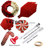 Gaeaspace  -  142 Pcs/set Christmas Red White Balloon Garland Arch kit Red Candy Gift Box Star Balloons Decoration Christmas Supplies