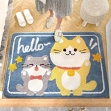 Gaeaspace  -  Kawaii Shiba Inu Cat Bear Bathroom Entrance Door Mat Cute Plush Bath Mug Doormat Home Non-slip Indoor Outdoor  Kitchen Carpet