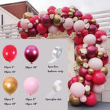 Gaeaspace  -  92pcs Red Pink Metal Rose Red Balloon Garland Arch Kit Gold Latex Balloons Baby Shower Birthday Party Wedding Decoration Props