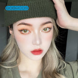 Gaeaspace  -   Wine Yellow Colored Contact Lenses soft for eyes small Beauty Pupil myopia prescription degree yearly natural new big