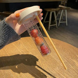 Gaeaspace  -  Creativity Fruits Filter Water Bottle With Straw Plastic Outdoor Water Cup School Water Bottle Travel Sport Drinkware Juice Cup