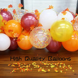 Gaeaspace  -  112PCS Fall Orange Yellow White Confetti Balloons Garland Arch Kit for Thanksgiving Autumn Baby Shower Birthday Party Decoration