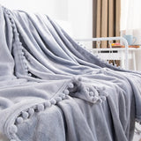 Gaeaspace  -  Solid Color Flannel Coral Fleece Blanket Adult Baby Blankets for Beds Sofa Winter Throw Blanket Bedspread on bed several sizes