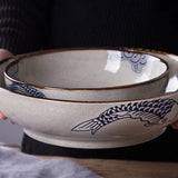 Gaeaspace  -  Creative Hotel Japanese Style Big Soup Bowl with Pickled Cabbage Fish Big Bowl Noodle Bowl Boiled Fish Bowl Soup Basin Sea Bowl