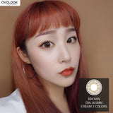 Gaeaspace  -  2pcs/pair Cream Lenses 2 Tone Series Contact Lenses Colored Lenses for Eyes Eye Color Lens Yearly Use (DIA:14.5mm)