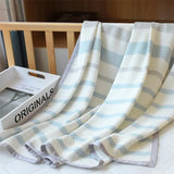 Gaeaspace  -  Baby Bamboo Fiber Blanket Cooling Nap Blanket Summer Stripes Kids Children Adult Sleeping Blanket 115x125cm