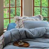 bedding Cotton Lace Plaid Washed Cloud Crepe Yarn Dyed Double Layer Yarn Cotton French Skin-Friendly Bedding Four-Piece Set