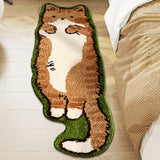 room inspo Cat Flocking Carpet Tufted Cartoon Wind Warm Cool Bedroom Carpet Full Children's Room Decorative Blanket