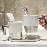 Gaeaspace  -  Lovers Mouthwash Toothbrush Cup Drink Water Coffee Mug Ceramic Cup Bathroom Storage Rack Tray Hotel Home Wash Toothbrush Cups