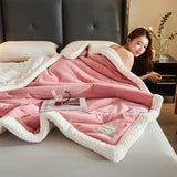 Gaeaspace  -  Autumn Winter Keep Warm Blankets for Beds Super Soft Comfortable Fleece Blanket Anti-Pilling Flocked Warmth Weighted Blanket