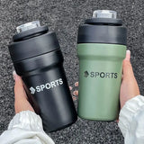 Gaeaspace  -  High Appearance Level Thermos Cup Women's Large Capacity Double Drink Premium Coffee Cup with Straw Portable Water Cup