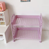 Gaeaspace  -  Ins Cute Room Storage Organizer Storage Rack Kawaii 2 Layer Desktop Cosmetic Jewelry Storage Rack Bathroom Rack Storage Shelf