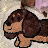 Gaeaspace  -  Long Tufting Dog Bedroom Rug Cartoon Animal Dachshund Carpet Bathroom Foot Pad Bath Mat Doormat Aesthetic Home Kids Room Decor