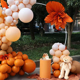 Gaeaspace  -  108pcs Burnt orange Balloon Garland Arch Kit Double Stuffed Cream and Pumpkin Orange Latex Balloon for Autumn Decorations