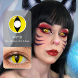 Gaeaspace  -  Halloween Contact Lenses White Cat Eye Cosplay Contact Lenses Crazy Eye Contacts Whiteout Lens for Cosplay Anime Accessorie