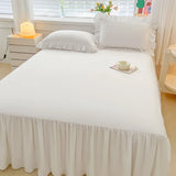 Gaeaspace  -  Solid Color Bed Skirt Lace Ruffled Bed Skirt 1pcs Cover Bedroom Bed Cover Bed Skirt Non-slip Mattress Cover Bedsheet Bedspread