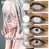 Gaeaspace  -  2pcs Cosplay Colored Contact Lenses for Eye Crazy White Contact Lenses Halloween Beauty Makeup Lens Anime Black Lens