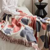 Gaeaspace  -  Tassel Knitted Blanket Bedroom Decorative Blankets for Bed Portable Shawl Sofa Towel Cover Camping Office Nap Warm Throw Blanket