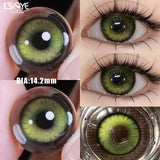 Gaeaspace  -  2PCS New Colored Contact Circular Lenses Degree -0.00 to -8.00 Green Eyes Beauty Pupil  Makeup Blue Lens Fast Shipping