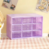 Gaeaspace  -  Desktop 9 Grid Storage Boxes Organizer Transparent Small Drawer Partitioned Student Desk Wall-mounted Sundries Storage Box Cute