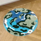 Gaeaspace  -  Moon Mars Galaxy Round Tufted Rug Kids Bedroom Rug Soft Fluffy Cartoon Carpet Area Floor Pad Mat Doormat Aesthetic Home Room