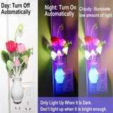 Gaeaspace  -  0.5W LED Night Light With Auto Sensor Energy Saving Rose Flower Mushroom Plug In Lamp For Bedroom Bathroom Living Room Kitchen