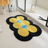 Gaeaspace  -  Tufting Dots Bedroom Rug Living Room Carpet Yellow Circles Bedside Bathroom Mat Door Floor Anti Slip Pad Aesthetic Home Decor