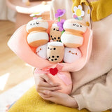 Gaeaspace  -  Kawaii Boba Flower Plush Toy Bouquet Bubble Tea Dolls Preserved Flowers Plushies Valentine Graduation Christmas Gifts for Girl