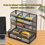 Gaeaspace  -  Mesh Desk Desktop Stationary Organizer Multi-Functional Holder Storage Rack for School Home Office Art Supplies Mesh Pen Holder