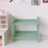 Gaeaspace  -  Ins Cute Room Storage Organizer Storage Rack Kawaii 2 Layer Desktop Cosmetic Jewelry Storage Rack Bathroom Rack Storage Shelf