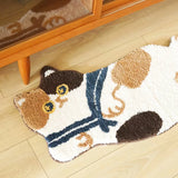 Gaeaspace  -  Tufting Cat Bathmat Fluffy Flocking Bathroom Rug Bedside Carpet Door Floor Mat Anti Slip Pad Home Kids Room Nursery Decor