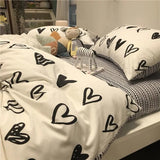 Gaeaspace  -  Ins Nordic Butterfly Bedding Set Flat Bed Sheet Duvet Cover Twin Full Queen Nordic Bed Linen Boy Girl Bedding Sets