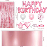 Gaeaspace  -  Pink Happy Birthday Foil Balloons Princess Party Decorations Adult Kids Girl 1 2 3 4 5 6 7 8 9 10 15 25 30 35 40 50 60 Year Old