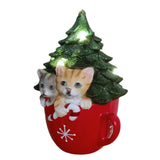 Gaeaspace  -  New Small Animal Christmas Cup Night Light Resin Crafts Home Desktop Christmas Tree Light String Decoration Ornaments