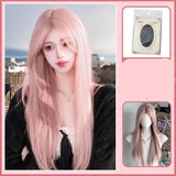 Gaeaspace  -  Pink Wig for Women Long Straight Wig Pink Headband Cosplay Wig 가발  Heat-resistant Headband Wigs